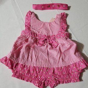 Gymboree Mini Blooms NWT 3-6 month Shirt & Bloomers, Outlet VGUC-GUC Headband.